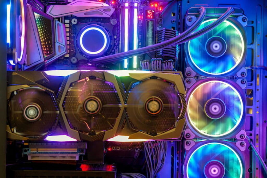 Um sistema de computador funcionando.