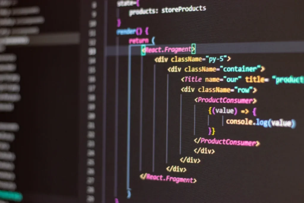 Uma tela aberta em uma página de programação de código CSS