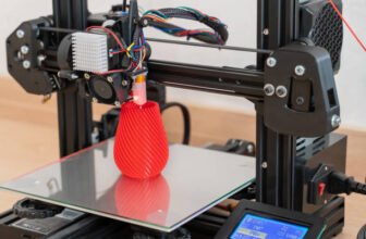 Produto sendo impresso em uma impressora 3D.